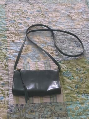 Hobo International Vintage Leather Crossbody - Olive Sage Green Tassel Zip